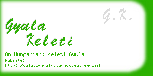 gyula keleti business card